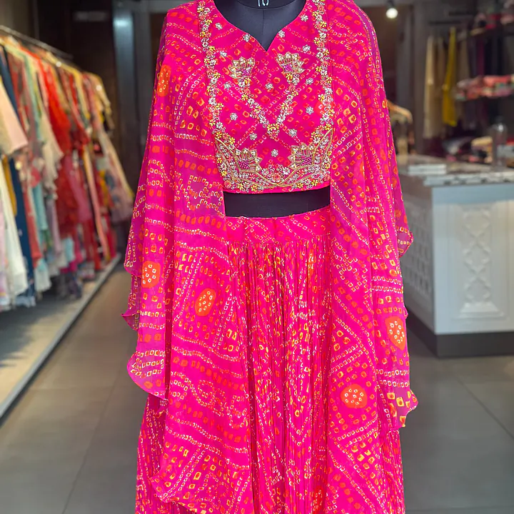 INDO-FUSION BHANDEJ LEHNGA SET - Pink - 40
