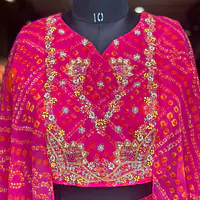INDO-FUSION BHANDEJ LEHNGA SET - Pink - 42