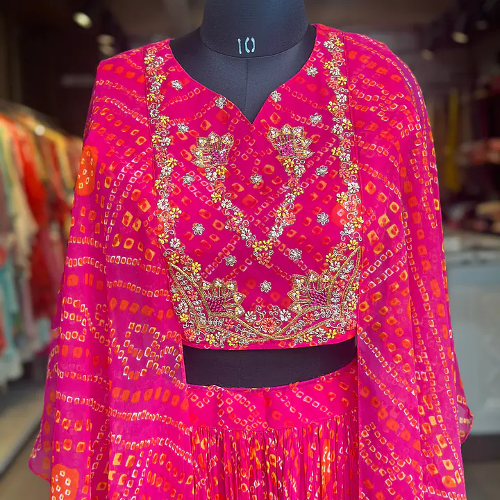 INDO-FUSION BHANDEJ LEHNGA SET
