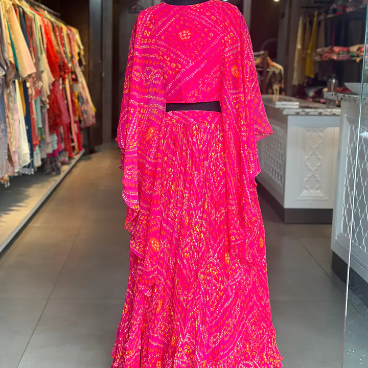 INDO-FUSION BHANDEJ LEHNGA SET
