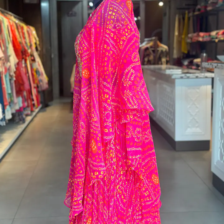 INDO-FUSION BHANDEJ LEHNGA SET