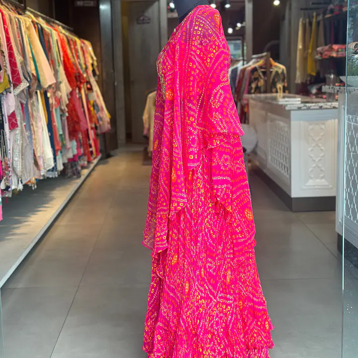 INDO-FUSION BHANDEJ LEHNGA SET