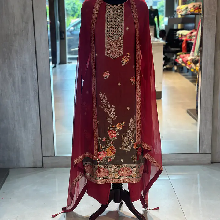 BANARASI STRAIGHT SUIT SET - 46