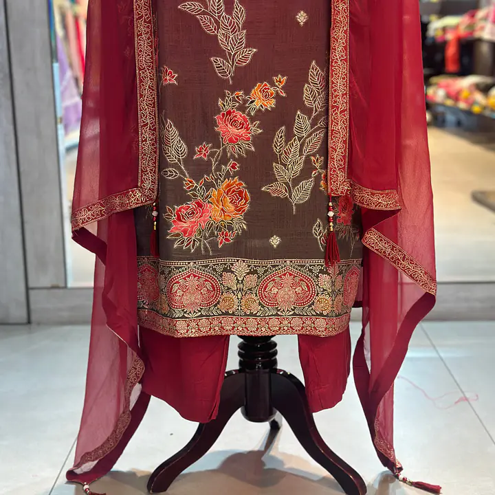 BANARASI STRAIGHT SUIT SET - 48