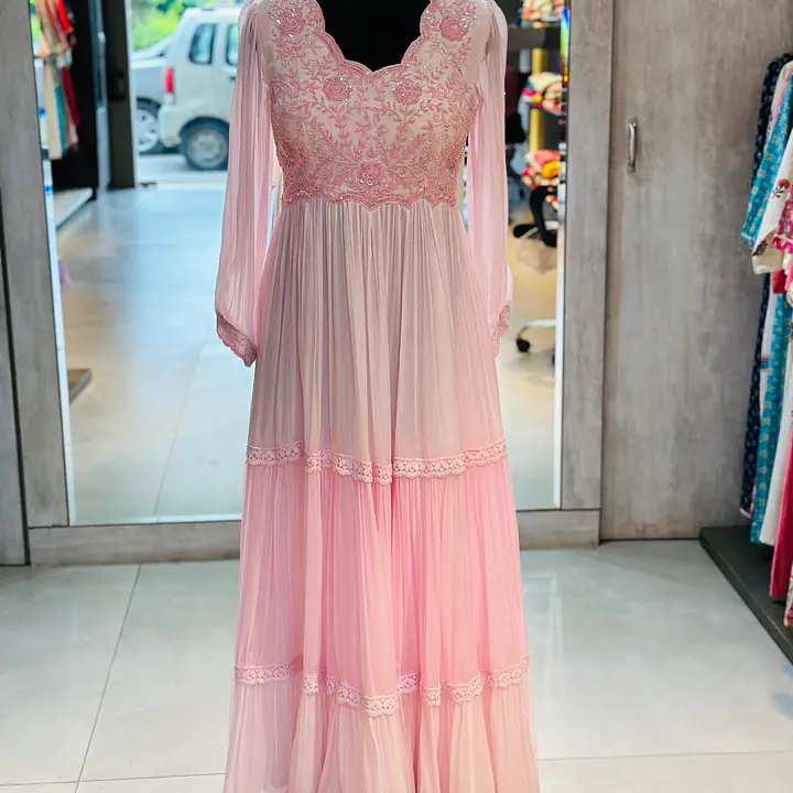 PURE CHINON LONG GOWN - 40