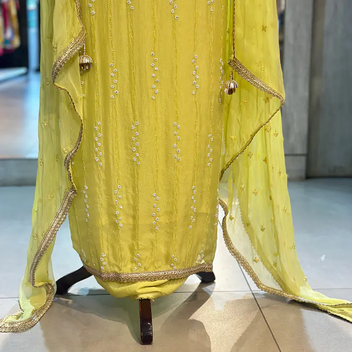 PURE ORGANZA HANDWORK SUIT SET