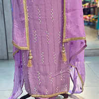 PURE ORGANZA HANDWORK SUIT SET