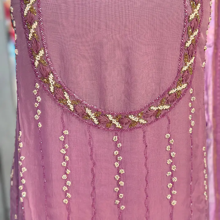 PURE ORGANZA HANDWORK SUIT SET