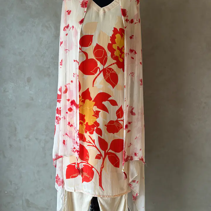 PURE MUSLIN STRAIGHT SUIT SET - 38