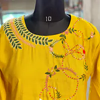 EMBROIDERED STRAIGHT SUIT SET - 42