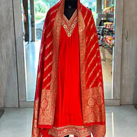BANARASI STRAIGHT SUIT SET - 38