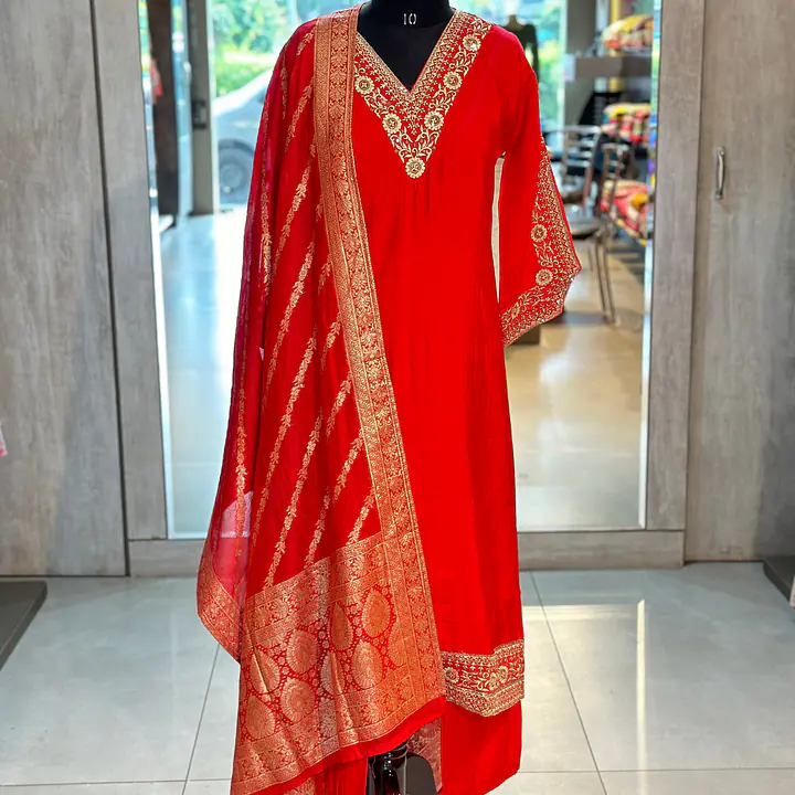 BANARASI STRAIGHT SUIT SET - 40