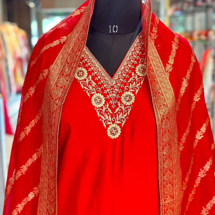 BANARASI STRAIGHT SUIT SET - 42