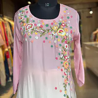 HAND EMBROIDERED STRAIGHT SUIT SET - 40