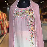 HAND EMBROIDERED STRAIGHT SUIT SET - 42