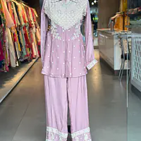 PURE CHINON HANDWORK CO-ORD SET - 40 - Lavender
