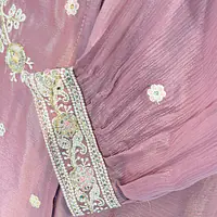 PURE CHINON HANDWORK CO-ORD SET - 40 - Light Peach
