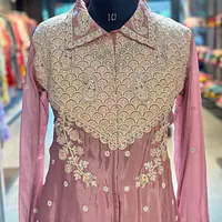 PURE CHINON HANDWORK CO-ORD SET - 42 - Light Peach