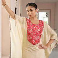 PURE ZARI TISSUE KAFTAN SET - 44