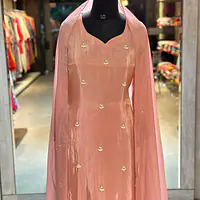PURE ZARI TISSUE HANDWORK STRAIGHT SUIT SET - 40