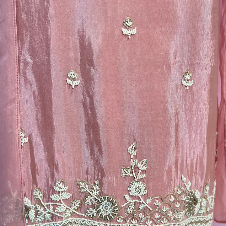 PURE ZARI TISSUE HANDWORK STRAIGHT SUIT SET