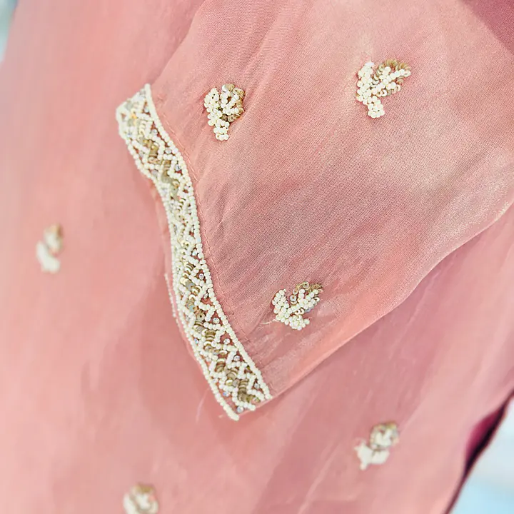PURE ZARI TISSUE HANDWORK STRAIGHT SUIT SET
