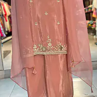 PURE ZARI TISSUE HANDWORK STRAIGHT SUIT SET