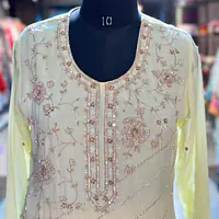 PURE CHINON HANDWORK STRAIGHT SUIT