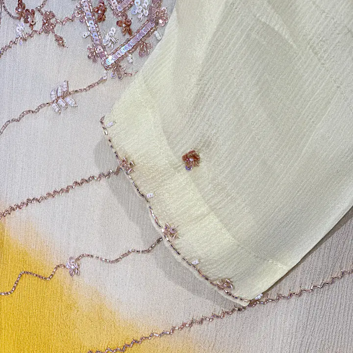 PURE CHINON HANDWORK STRAIGHT SUIT