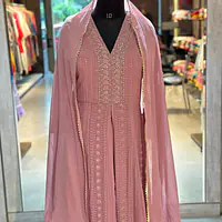 WESTERN FUSION HEAVY WORK ANARKALI SUIT - 42