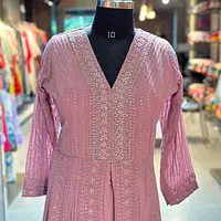 WESTERN FUSION HEAVY WORK ANARKALI SUIT