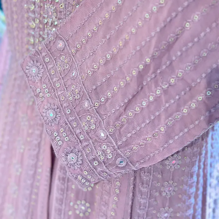 WESTERN FUSION HEAVY WORK ANARKALI SUIT