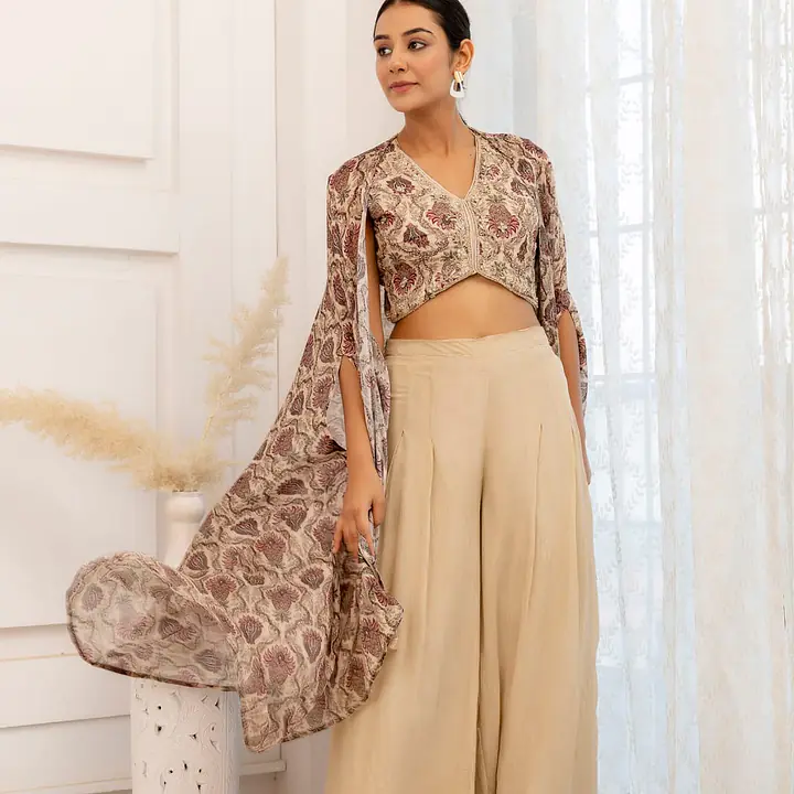 PLAZO WITH SHRUG SET - 40
