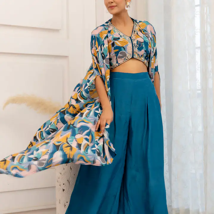 PLAZO SET WITH SHRUG SET - 40