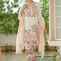 EMBROIDERED THREE PIECE SUIT SET - 38