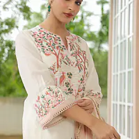 EMBROIDERED THREE PIECE SUIT SET - 44
