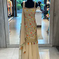 PURE TISSUE ZARI SHRARA SET