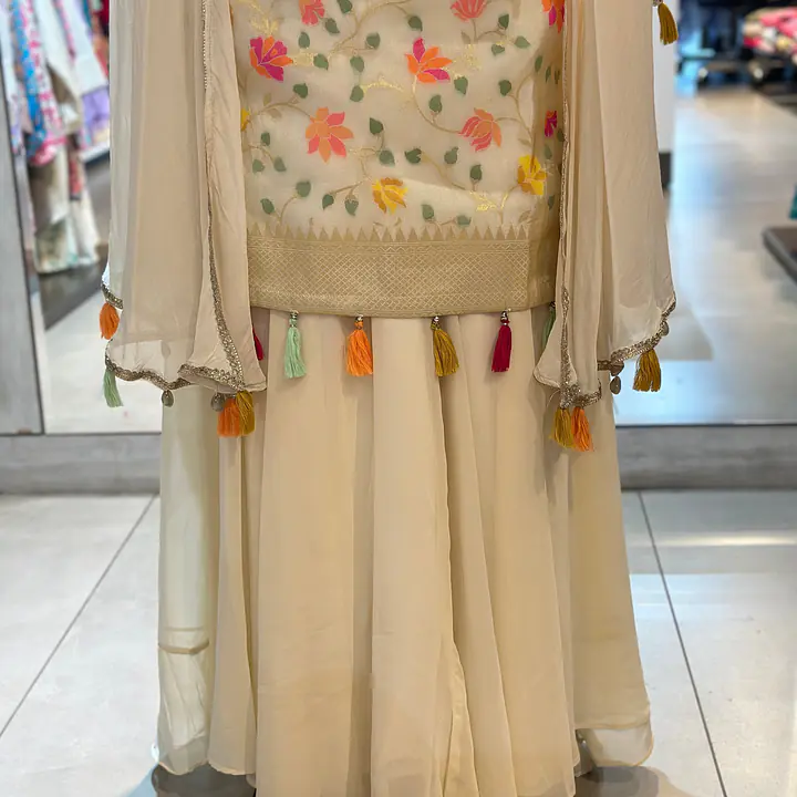 PURE TISSUE ZARI SHRARA SET