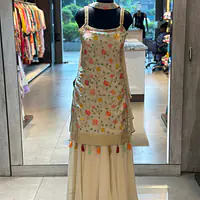PURE TISSUE ZARI SHRARA SET