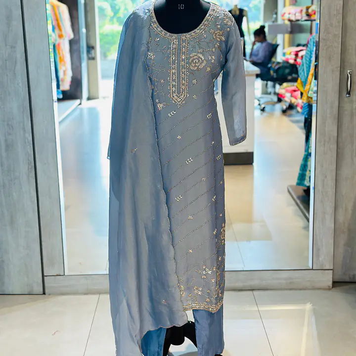 PURE ZARI TISSUE SUIT SET - 40