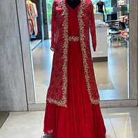 PURE CHINON BHANDEJ GOWN - 40