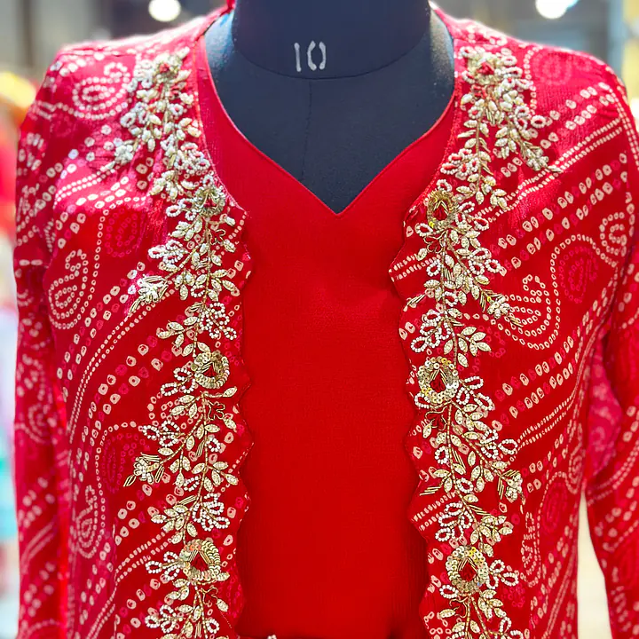 PURE CHINON BHANDEJ GOWN