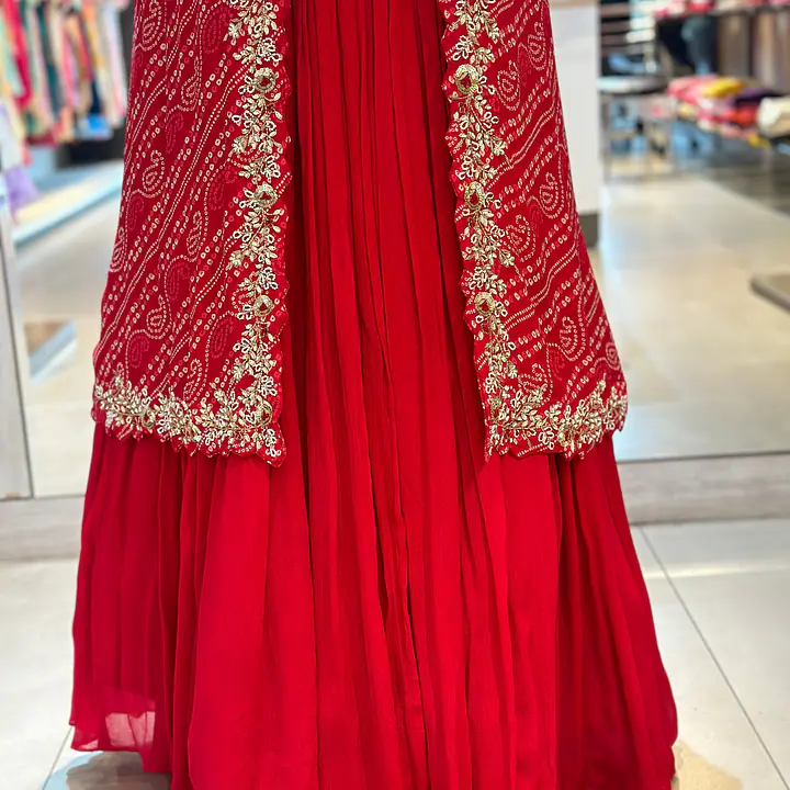PURE CHINON BHANDEJ GOWN