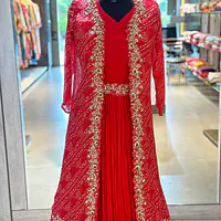 PURE CHINON BHANDEJ GOWN