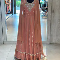 PURE CHINON ANARKALI SUIT SET - 38