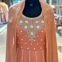 PURE CHINON ANARKALI SUIT SET - 42