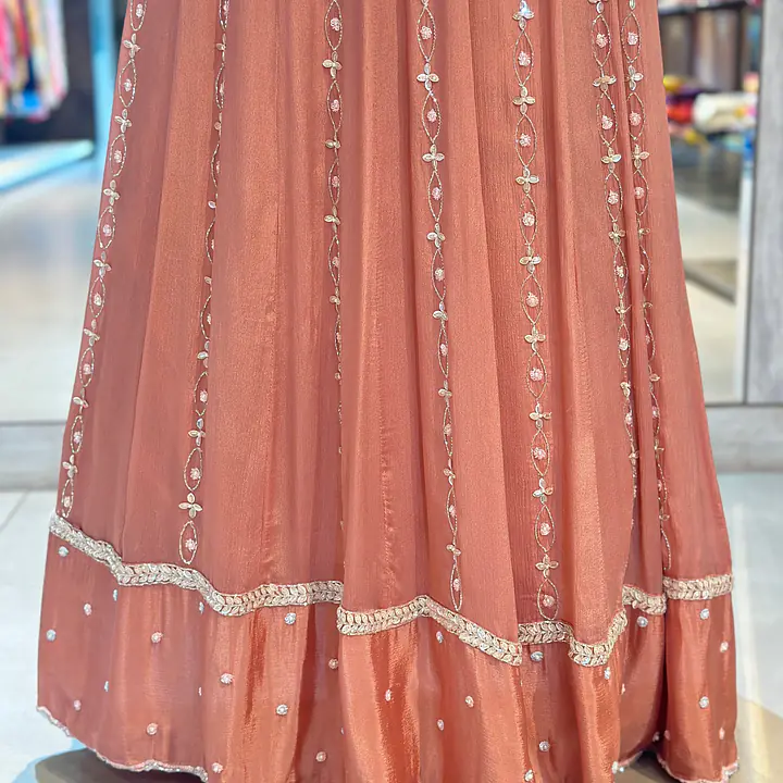 PURE CHINON ANARKALI SUIT SET