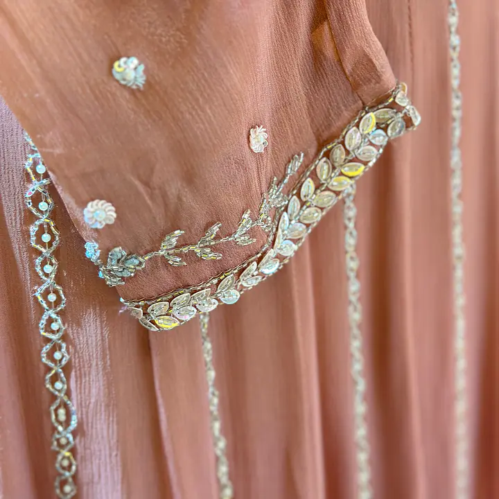 PURE CHINON ANARKALI SUIT SET
