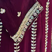 PURE CHINON HEAVY HANDWORK ANARKALI SUIT - 42