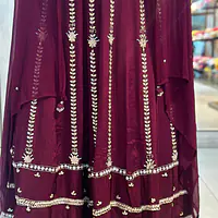 PURE CHINON HEAVY HANDWORK ANARKALI SUIT